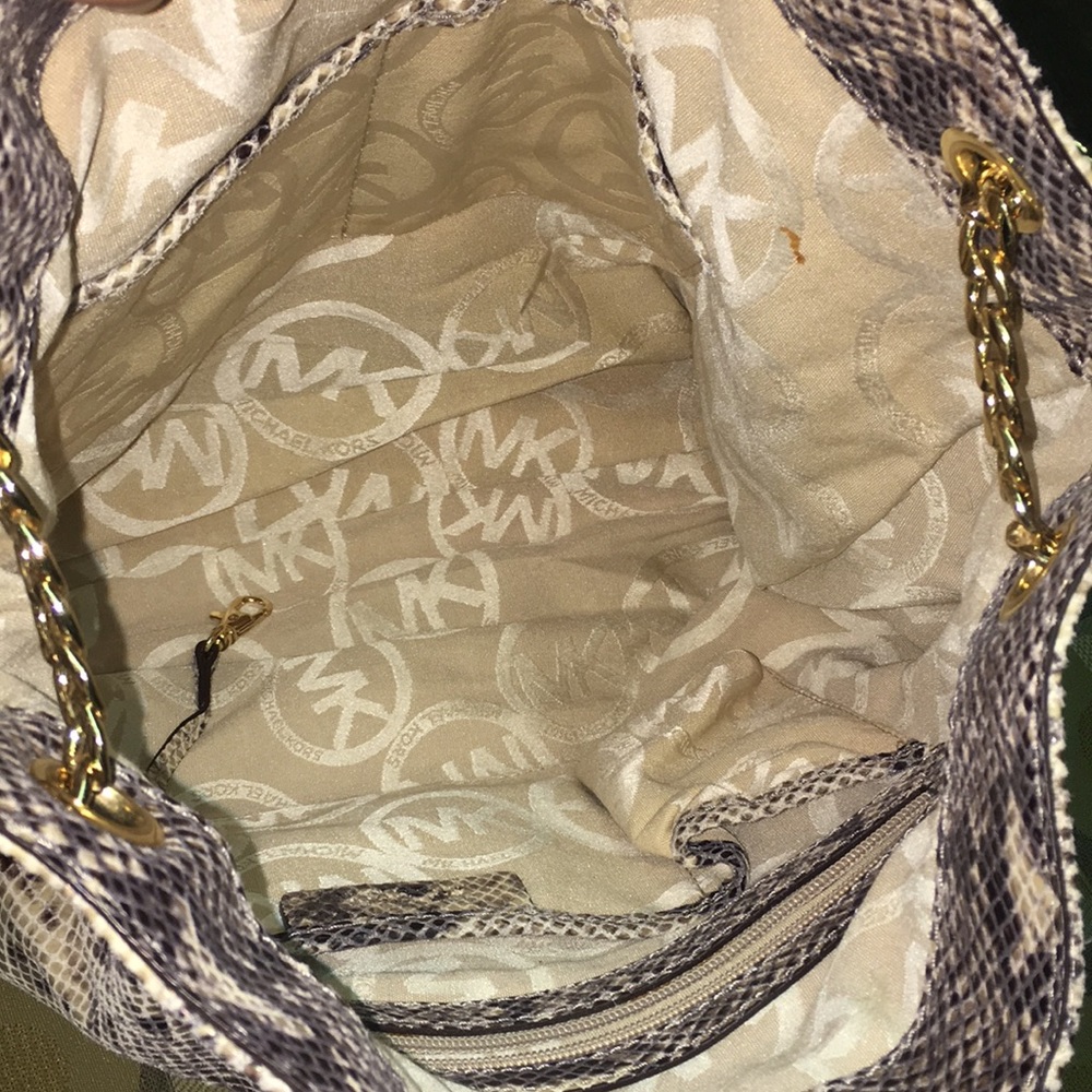Large Michael Kors Python Embossed Bag - image 5
